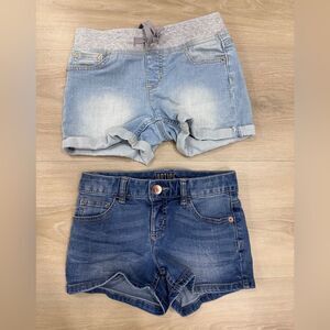 Justice Denim Shorts, 2 pairs, Light blue and dark blue,  Size 10